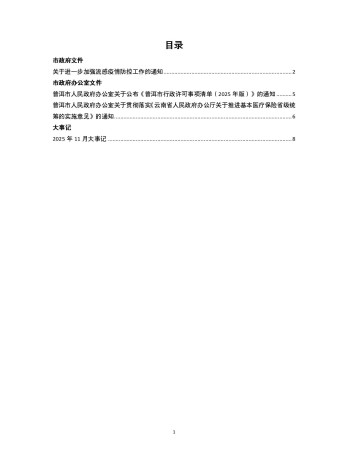 普洱市人民政府公報雜志